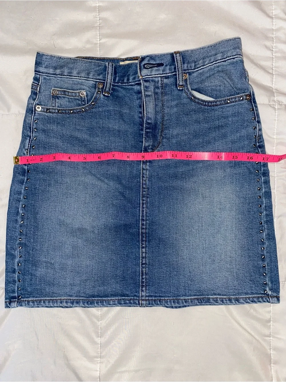 GAP Light Blue Denim Mini Skirt with Side Studs